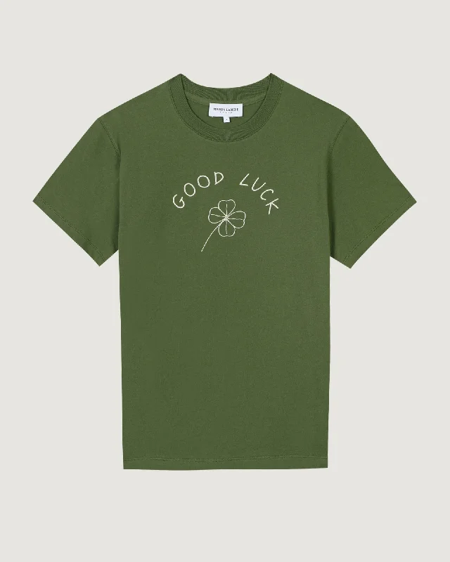 Black eco cotton T-shirts-"Good Luck" popincourt t-shirt