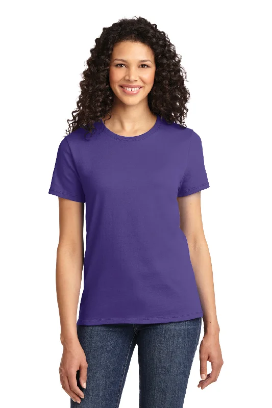 Pink dance T-shirts-Port & Company Womens Essential Short Sleeve Crewneck T-Shirt - Purple