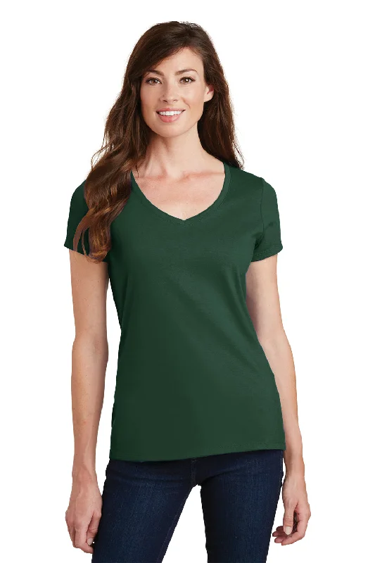 Orange vivid T-shirts-Port & Company Womens Fan Favorite Short Sleeve V-Neck T-Shirt - Forest Green