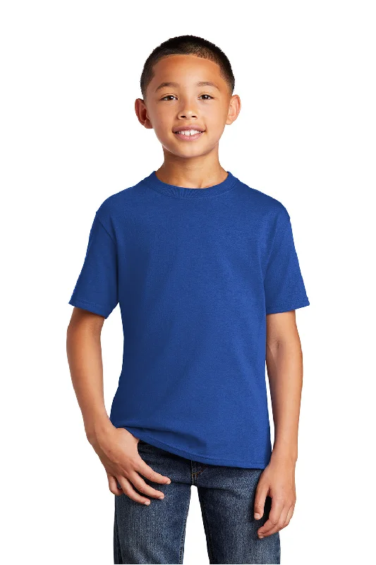 Printed graphic T-shirts-Port & Company Youth Core Short Sleeve Crewneck T-Shirt - True Royal Blue