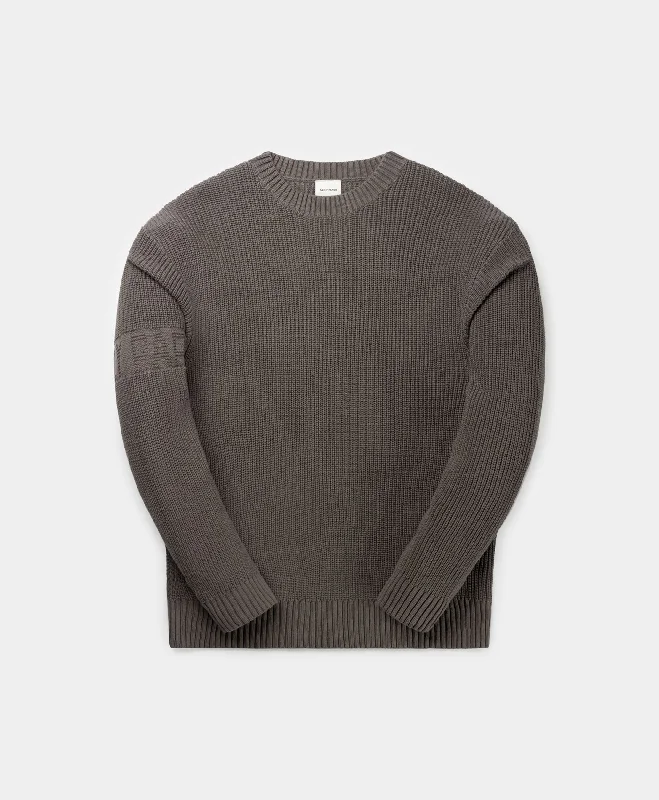 Green organic wear T-shirts-Rabbit Grey Band Knit Sweater