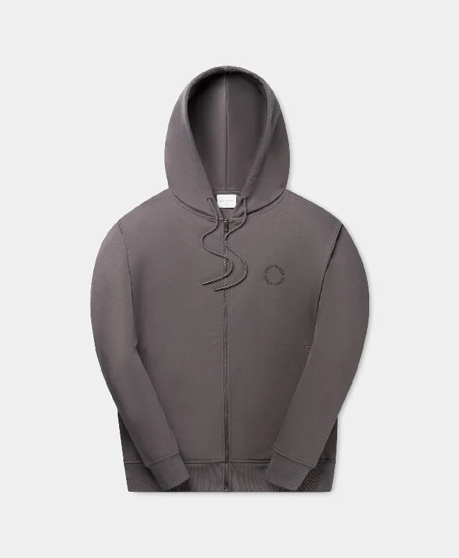 Purple athletic brand T-shirts-Rabbit Grey Orbit Zip Hoodie