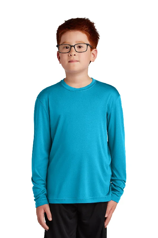 White club T-shirts-Sport-Tek Youth Competitor Moisture Wicking Long Sleeve Crewneck T-Shirt - Atomic Blue