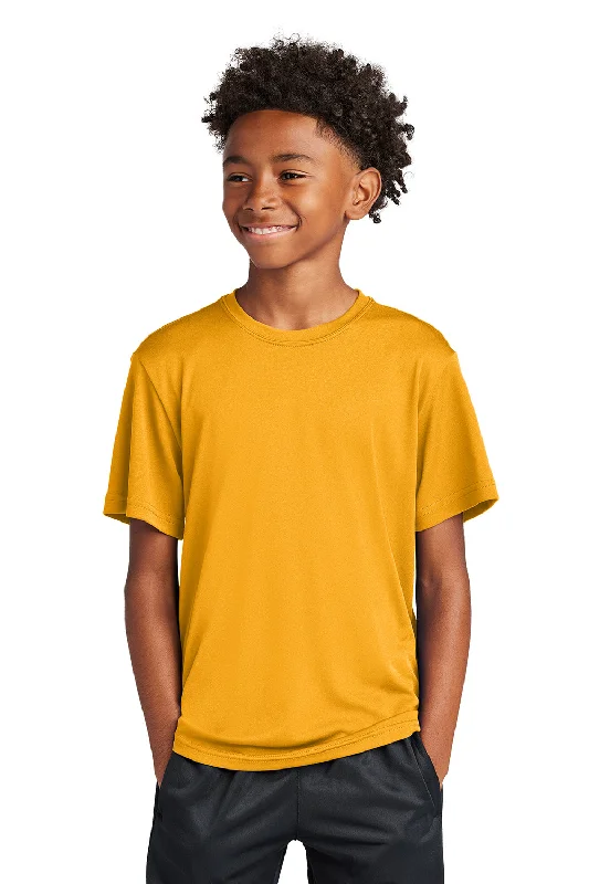 Blue cycling road T-shirts-Sport-Tek Youth Competitor Moisture Wicking Short Sleeve Crewneck T-Shirt - Gold