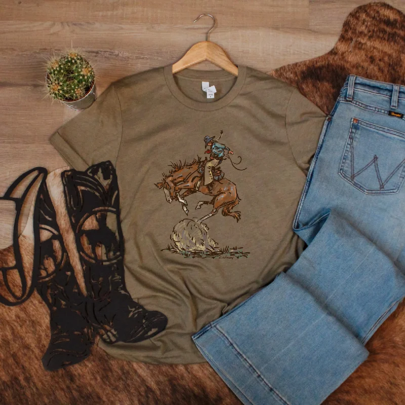 Orange breezy T-shirts-TIN & TURQUOISE - Cowgirl Up Tee