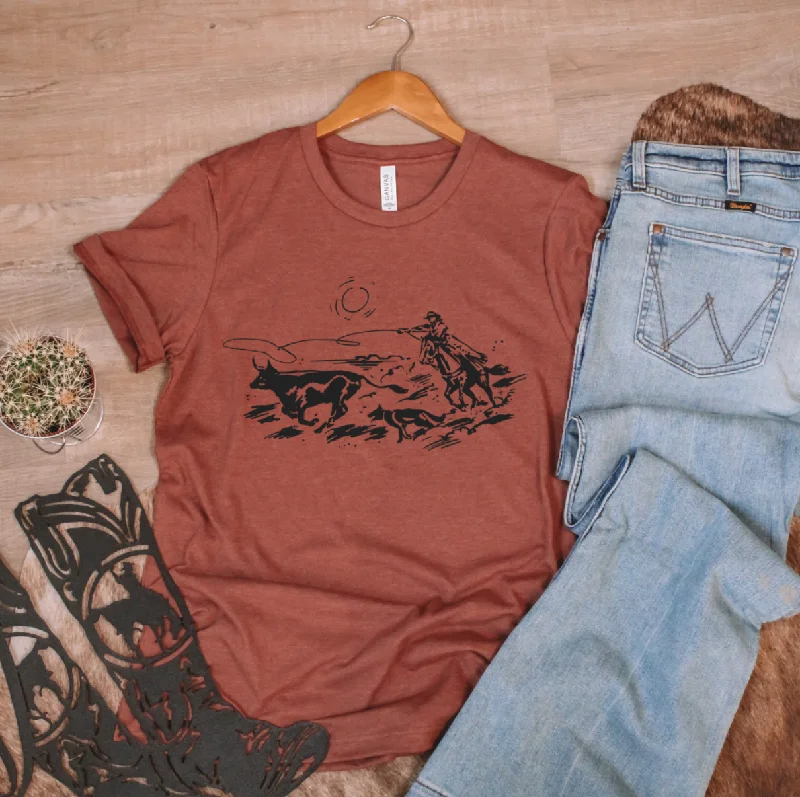 Pink planet T-shirts-TIN & TURQUOISE - Ranch Roper Tee