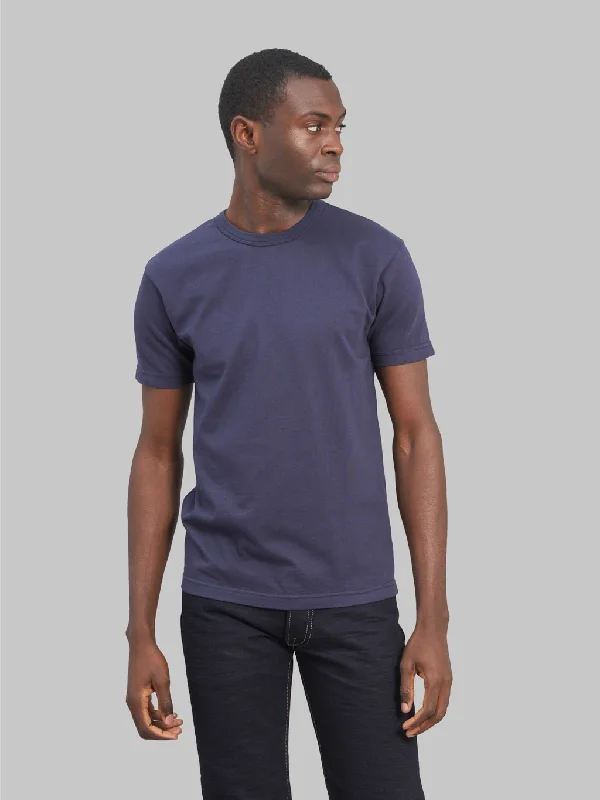 Green organic wear T-shirts-UES Ramayana Crew-Neck T-Shirt Navy