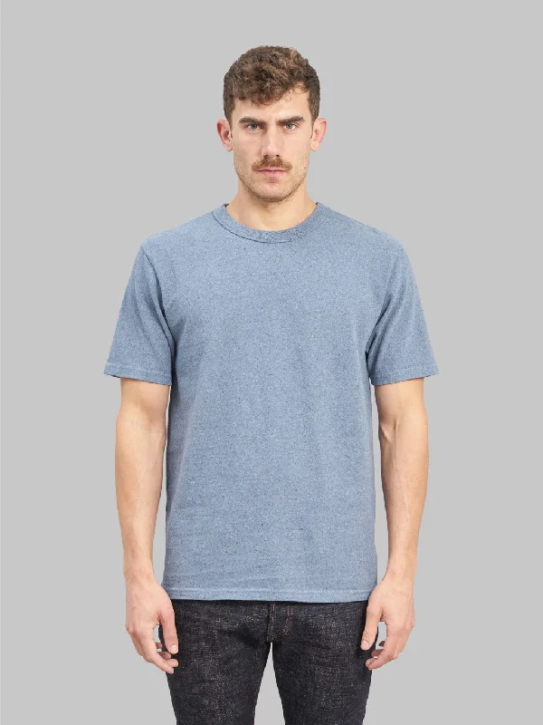 Gray fox style T-shirts-UES Recycled Denim Short Sleeve T-Shirt Blue