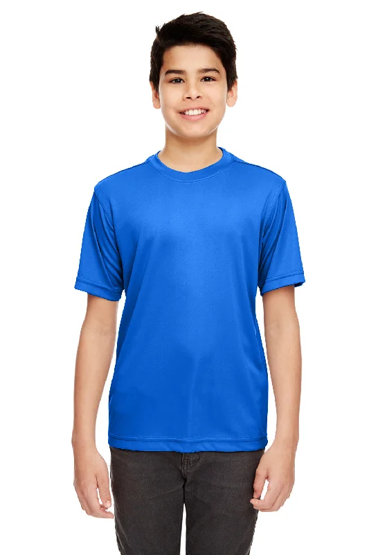 Orange breezy T-shirts-UltraClub Youth Cool & Dry Performance Moisture Wicking Short Sleeve Crewneck T-Shirt - Royal Blue