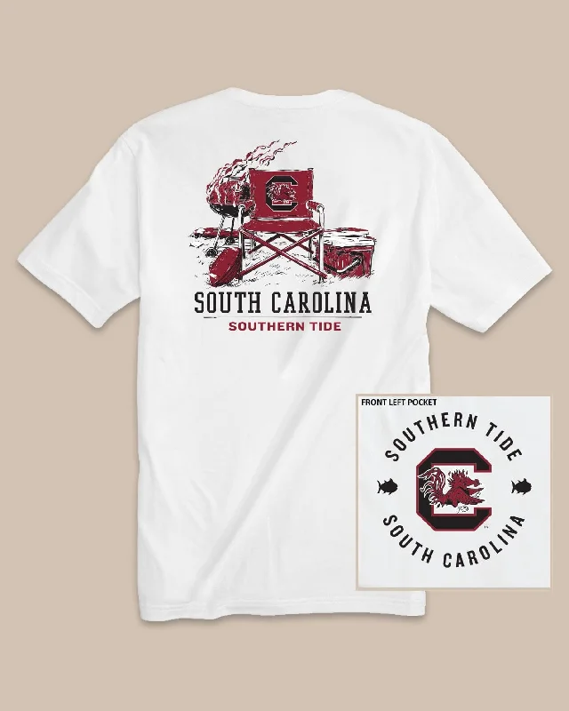 Gray botanical T-shirts-USC Gamecocks Gameday BBQ Tailgate T-Shirt