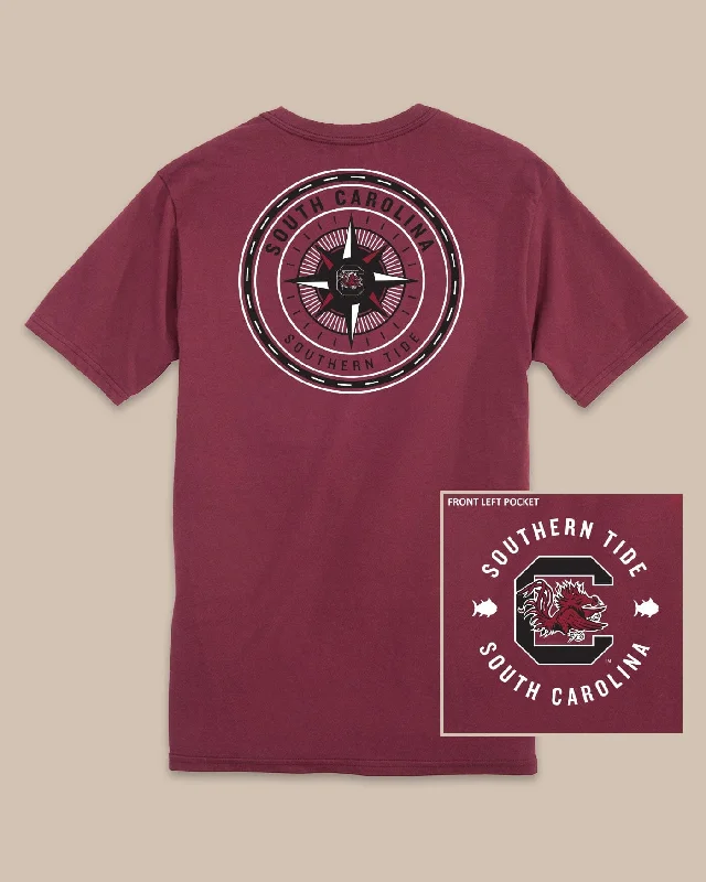 Gray rugged print T-shirts-USC Gamecocks Gameday Collegiate Compass T-Shirt