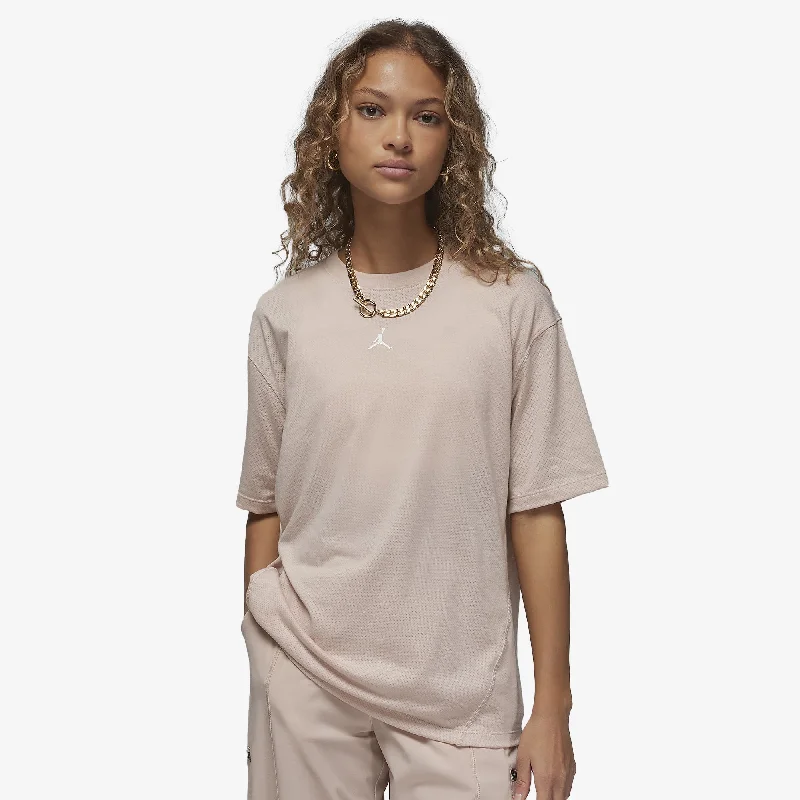 White skyline T-shirts-Jordan | WMN'S DIAMOND SHORT-SLEEVE TOP  { PARTICLE BEIGE