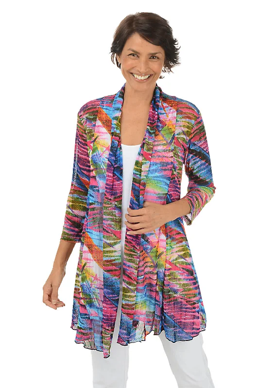 Cardigan with argyle pattern -Kaleidoscope Mesh Cardigan