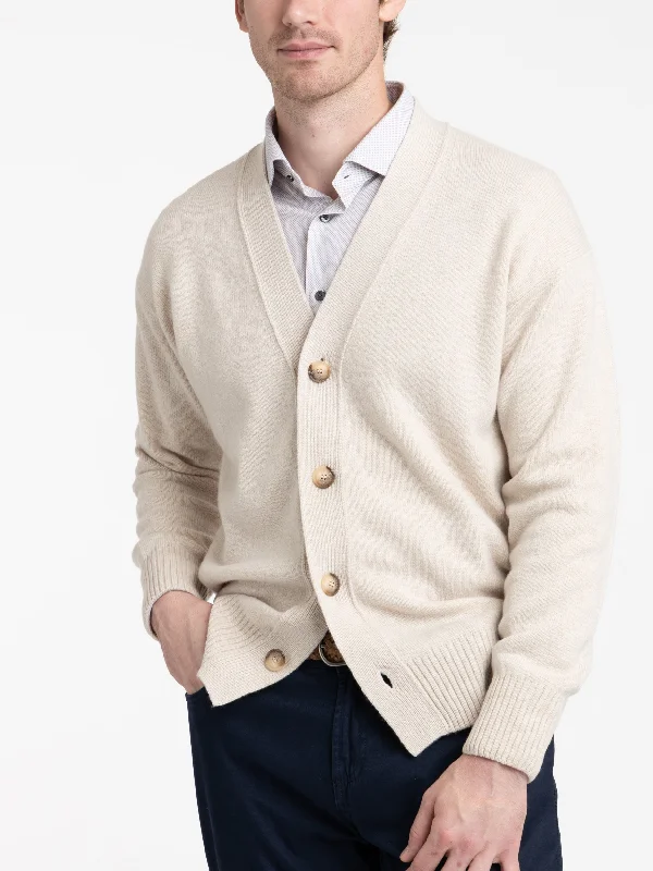 Cardigan in ecru -Cream White Wool Cardigan