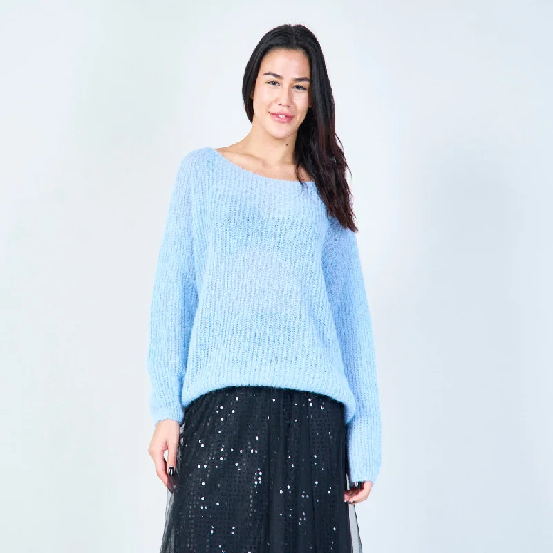 Pullover sweater in sleek design -Cozy oversized knitted sweater wholesale