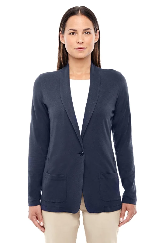 Cardigan for seniors -Devon & Jones Womens Perfect Fit Cardigan Sweater - Navy Blue