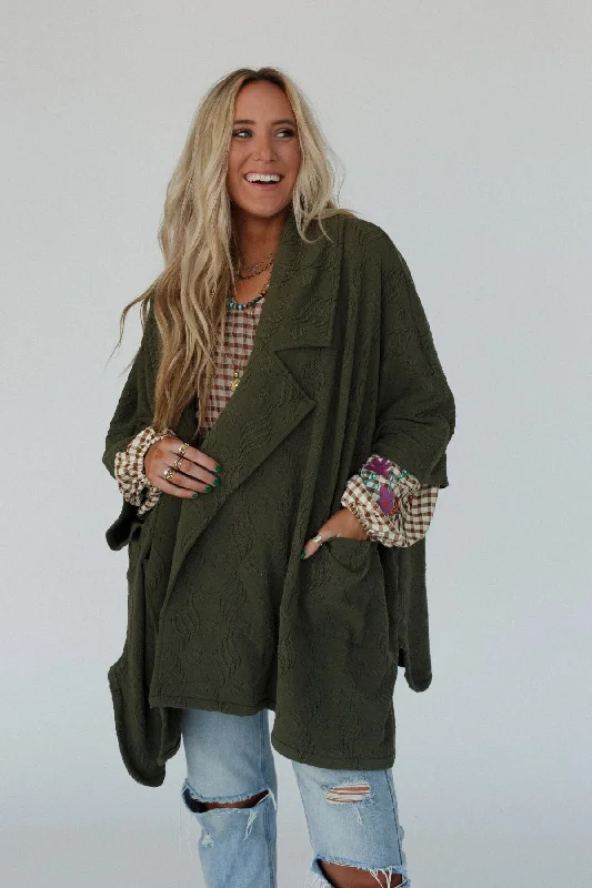 Cardigan in cozy style -Elea Cardigan - Olive