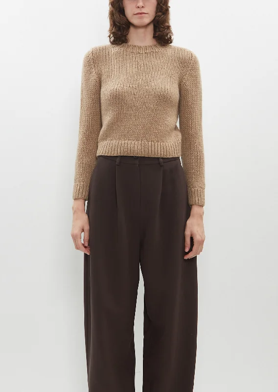 Pullover sweater in plum -Giny Cashmere Sweater — Camel