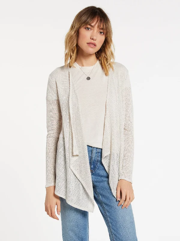 Cardigan with hook closure -Go Go Wrap Cardigan - Oatmeal