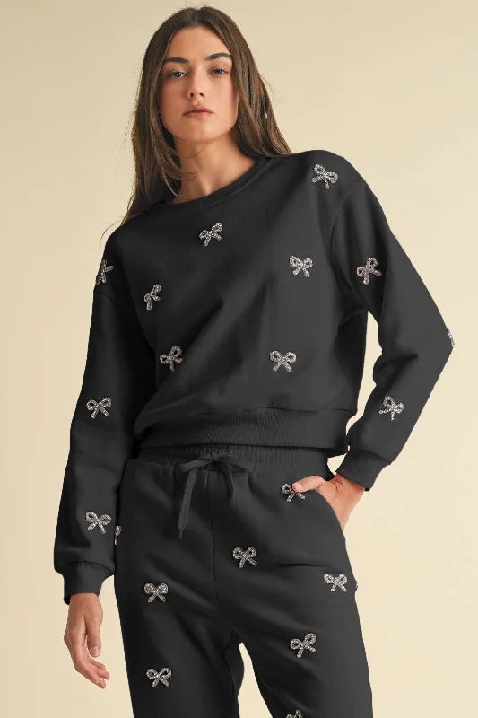 Pullover sweater in lightweight fabric -Jewel Bow Cotton Pullover