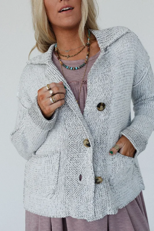 Cardigan in elegant style -Kensington Cardigan - Heather Gray