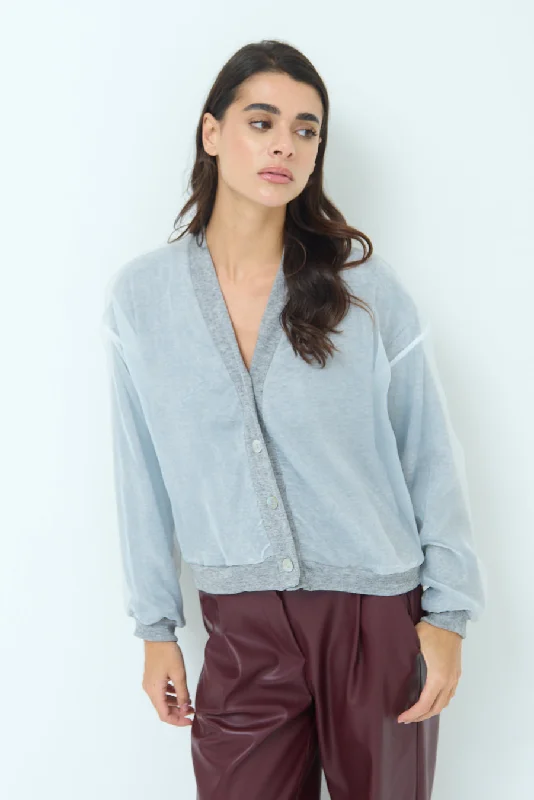 Cardigan with side vents -Lightweight button-up cardigan wholesale