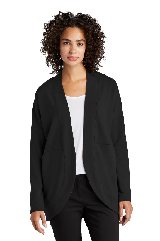 Cardigan with v-neck -Mercer+Mettle Womens Stretch Open Front Long Sleeve Cardigan Sweater - Deep Black