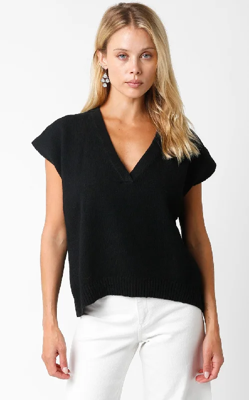 Pullover sweater with seed stitch -Nellie V-neck Sleeveless Sweater