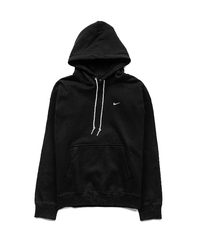 Pullover sweater with applique -Nike Solo Swoosh Fleece Pullover Hoodie Black