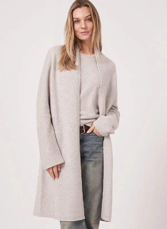 Cardigan in comfy knit -Organic Cashmere Long Open Cardigan