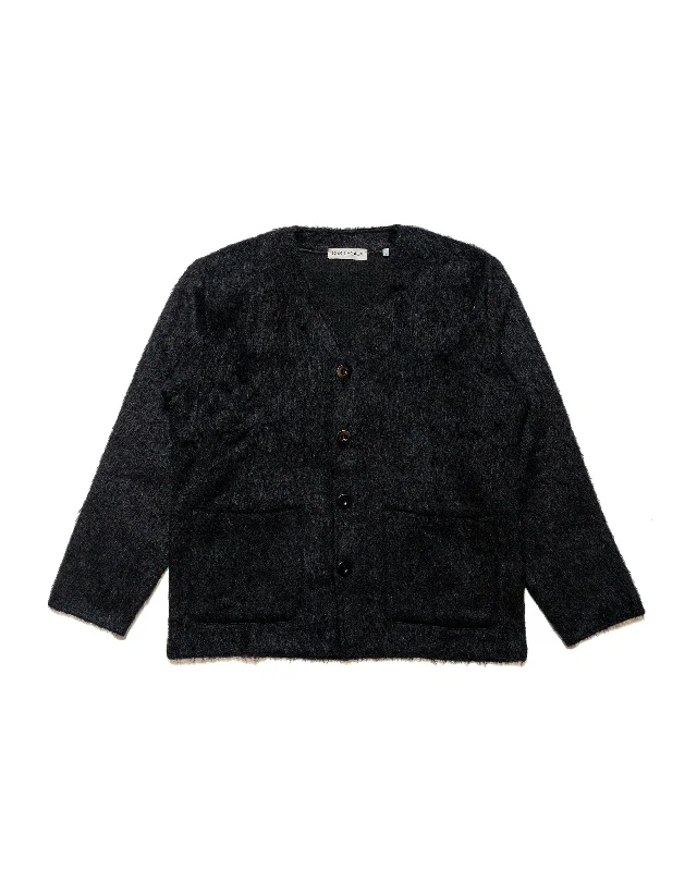 Cardigan for men in navy -Our Legacy Cardigan Black Mohair