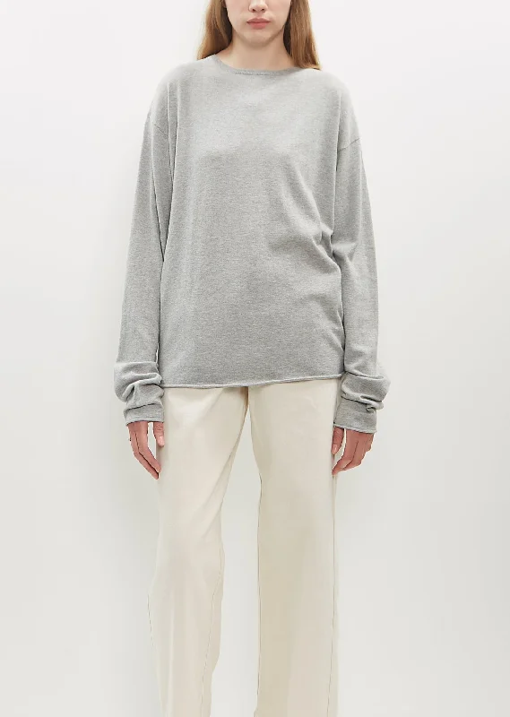 Pullover sweater with ribbed trim -n° 347 Aries Sweater — Grey