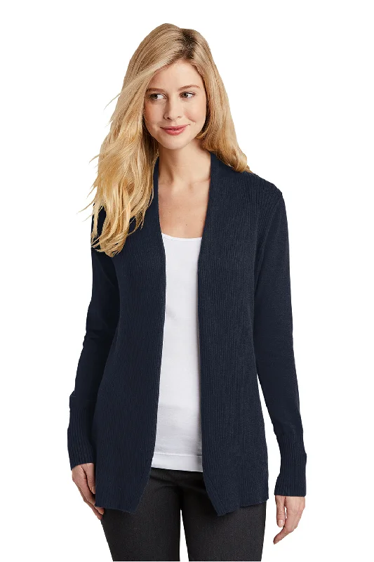 Cardigan in white -Port Authority Womens Long Sleeve Cardigan Sweater - Navy Blue