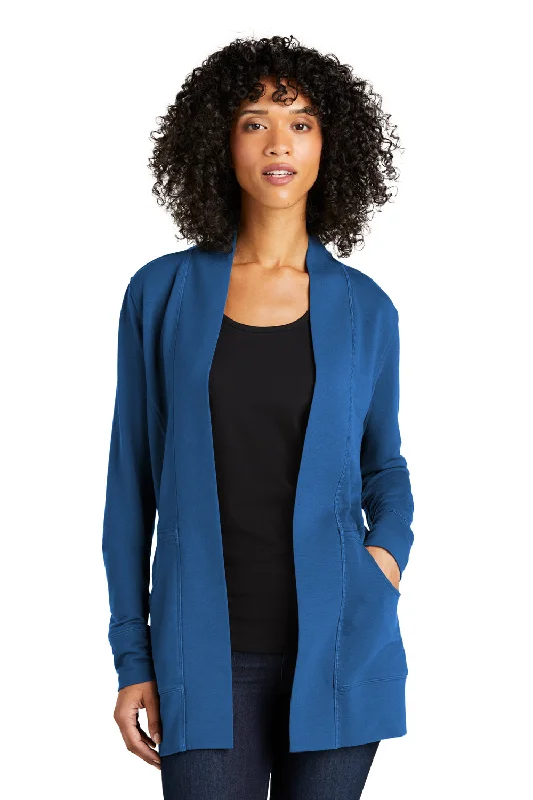 Cardigan for women -Port Authority Womens Microterry Snag Resistant Long Sleeve Cardigan Sweater - Aegean Blue