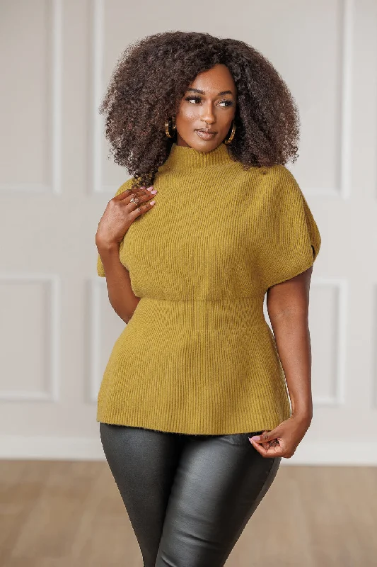 Pullover sweater for weekend trips -Rune Kimono Sweater - Golden Lime