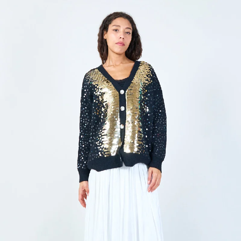 Cardigan for chilly offices -Sequin embellished cardigan wholesale