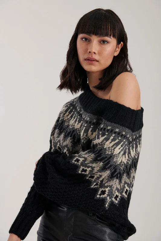 Pullover sweater with honeycomb knit -Wes Pullover