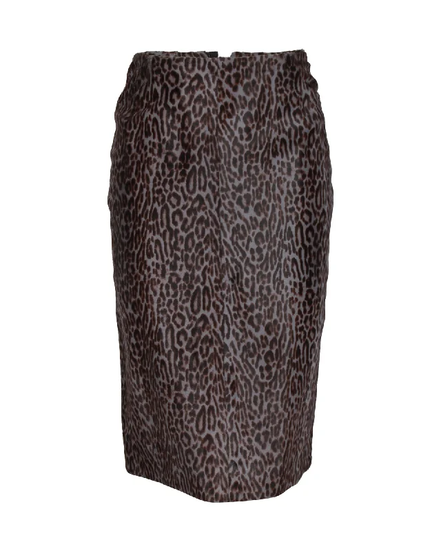 Discount plain Skirts-Alaia Printed Pencil Skirt in Animal Print Calf Hair