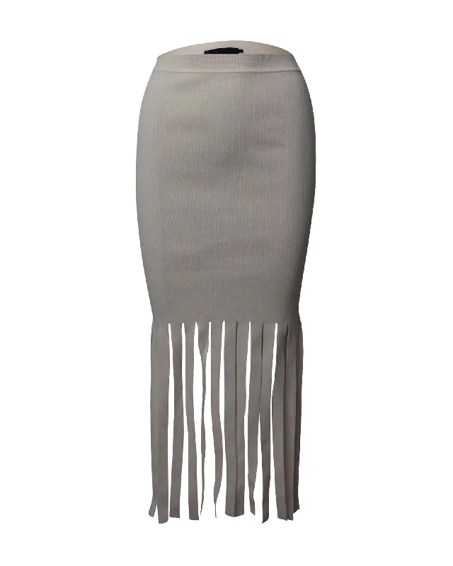 Cheap cotton Skirts-Alexander Wang Fringe Skirt in White Viscose