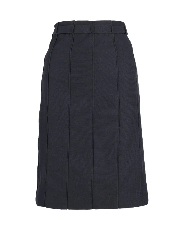 Teens cropped Skirts-Burberry Pleated Skirt in Black Wool