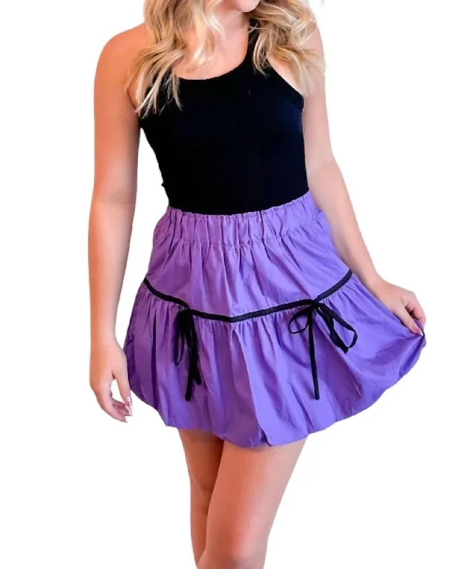 Pink exercise club Skirts-Emerson Balloon Mini Skirt In Purple