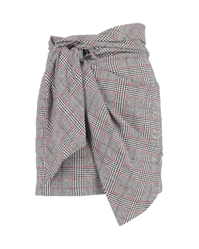 Black vintage Skirts-Isabel Marant Front-Knot Mini Skirt in Grey Wool