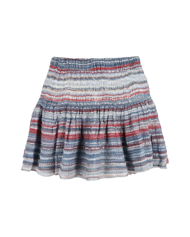 Blue polka-dot Skirts-Isabel Marant Striped Mini Skirt in Multicolor Silk