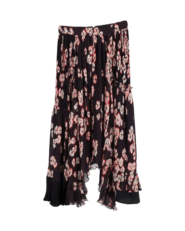 Pink ballet Skirts-Isabel Marant Wilney Pleated Skirt In Floral-Print  Polyester