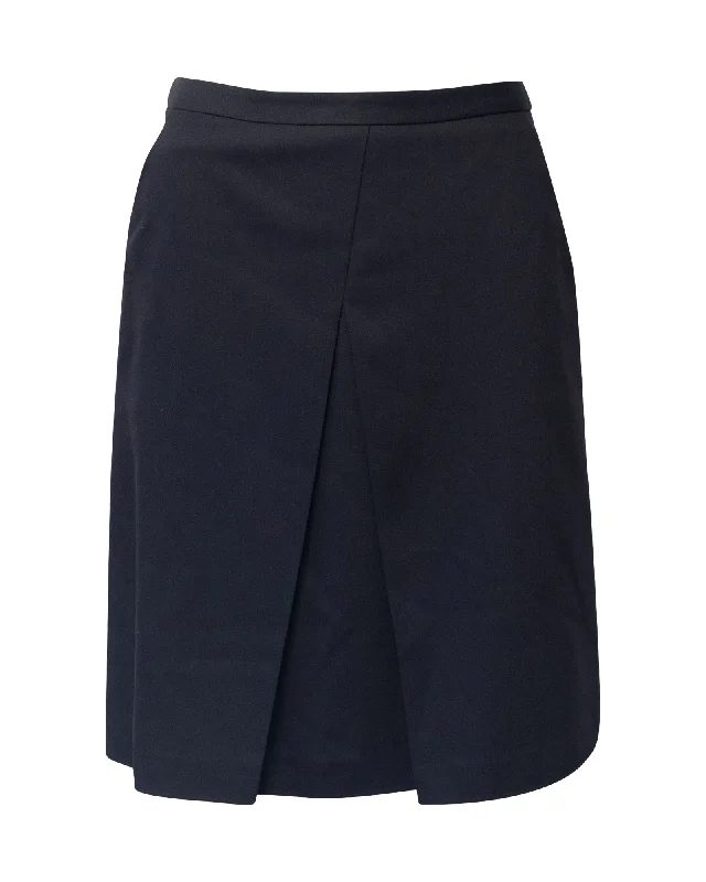 White winter Skirts-Jil Sander A-line Skirt in Navy Blue Wool