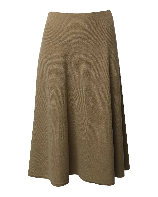 Black denim mini Skirts-Max Mara Midi Skirt in Camel Lana Vergine