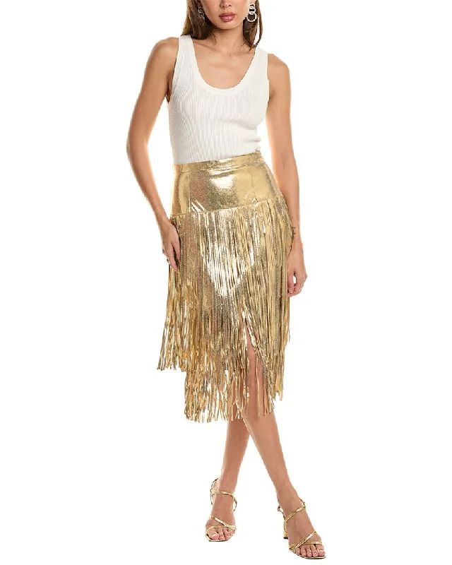 Velvet cozy Skirts-Michael Kors Collection Suede Fringe Skirt