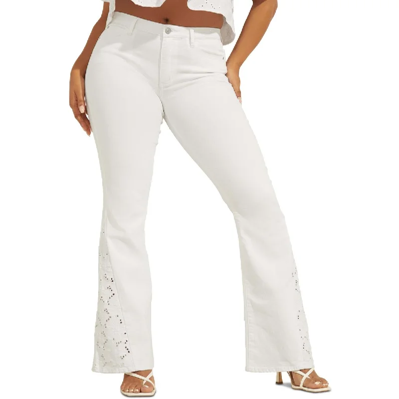 White concert Pants-1981 Womens Floral High Rise Flare Jeans