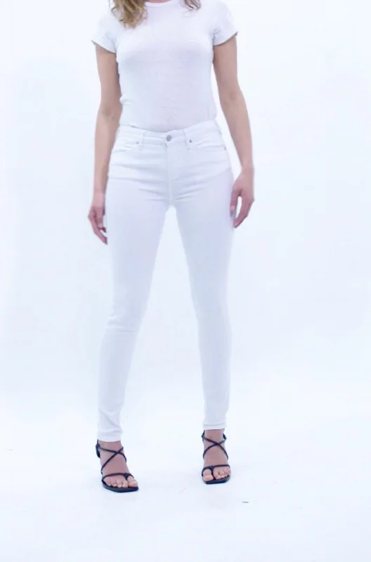 Blue tech Pants-Blair Mid Rise Straight Jean In White