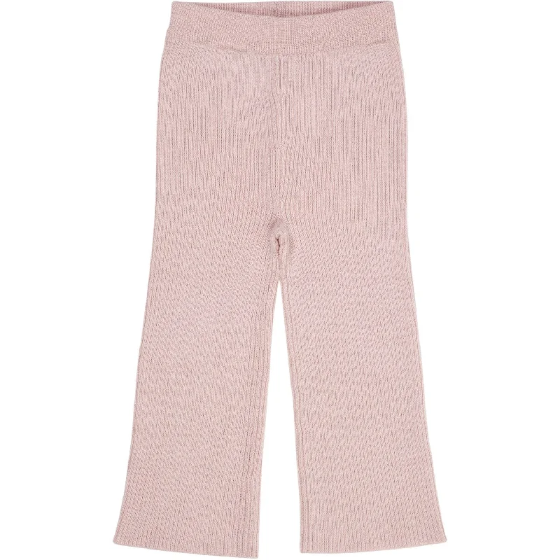 White sleek design Pants-COPENHAGEN COLORS Dusty Rose Merino Wide Rib Pants